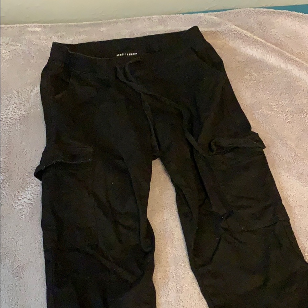 All black cargo pants